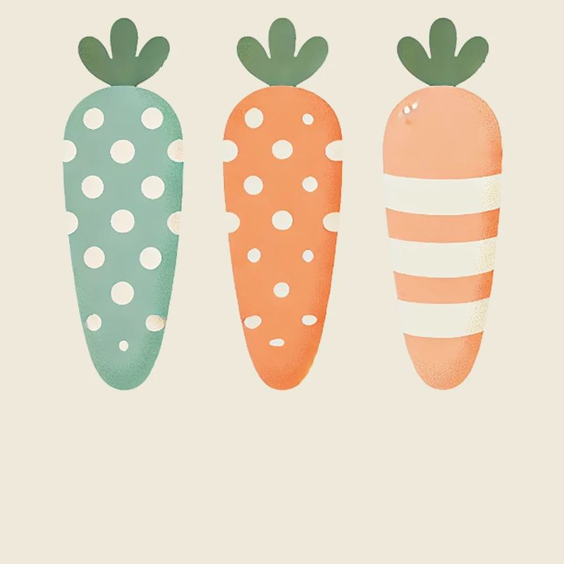 Cute Easter Carrots Pastel Stripe Dots