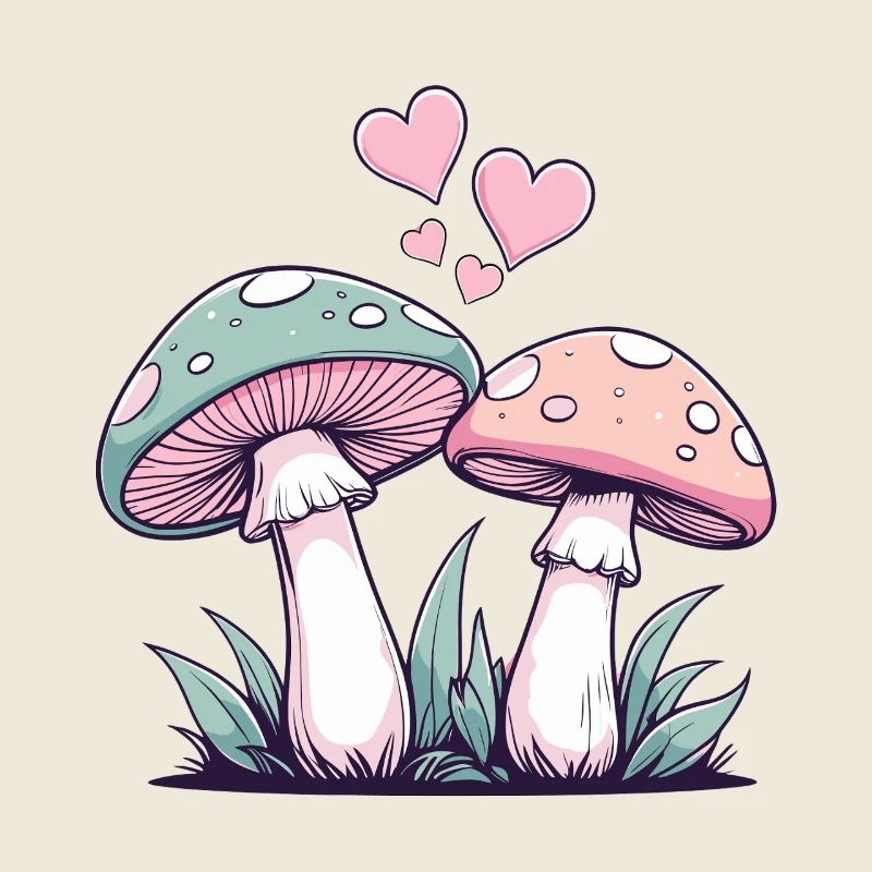 Champignons - Couple Coeurs