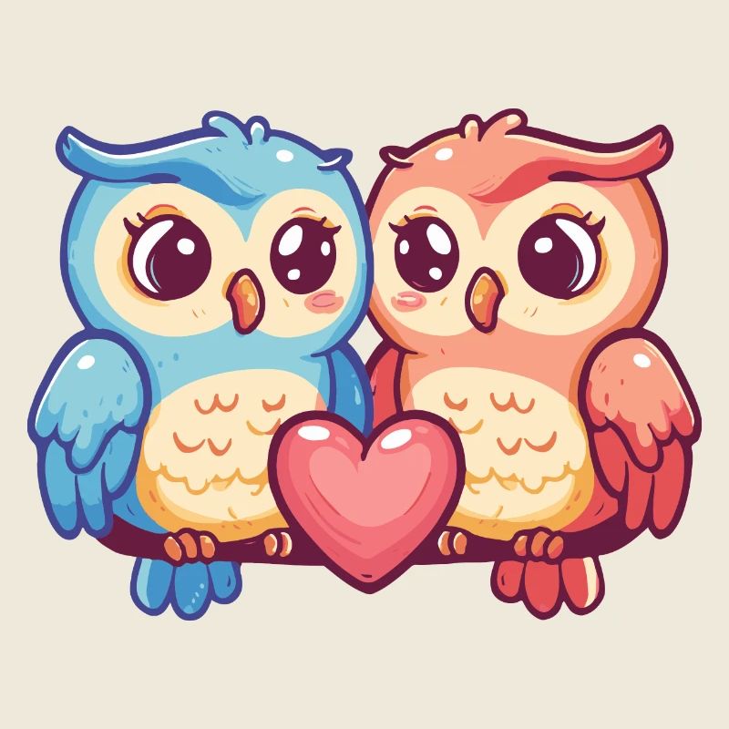 Eule Paar Verliebt Tier Valentinstag