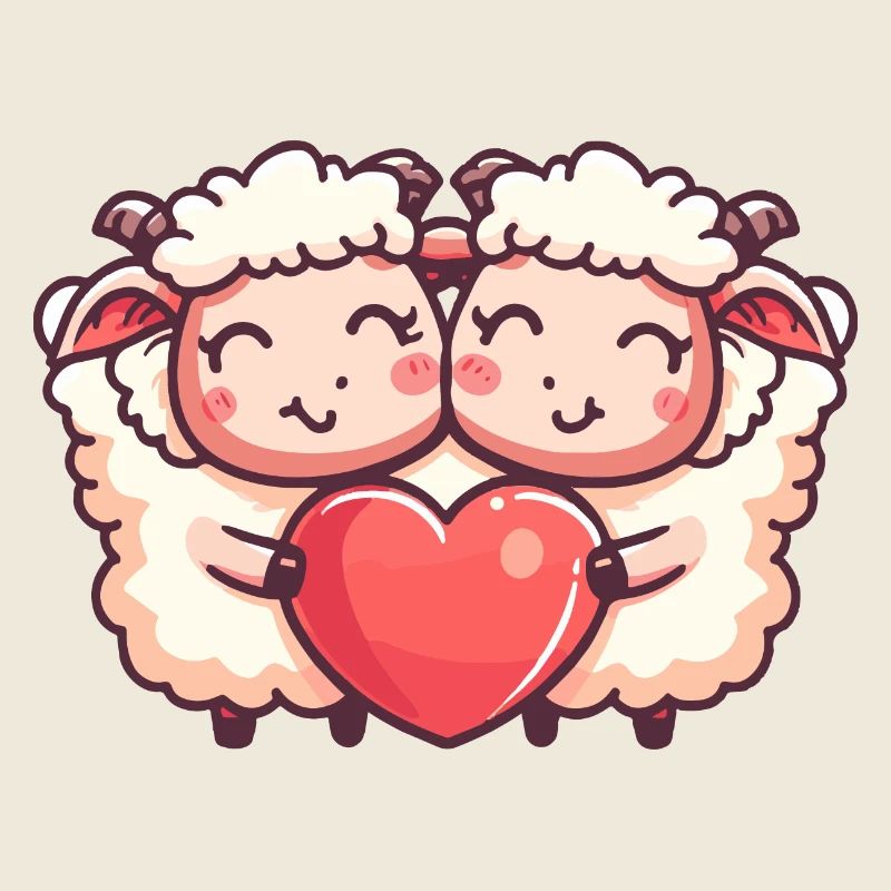 Schaf Paar Verliebt Tier Valentinstag