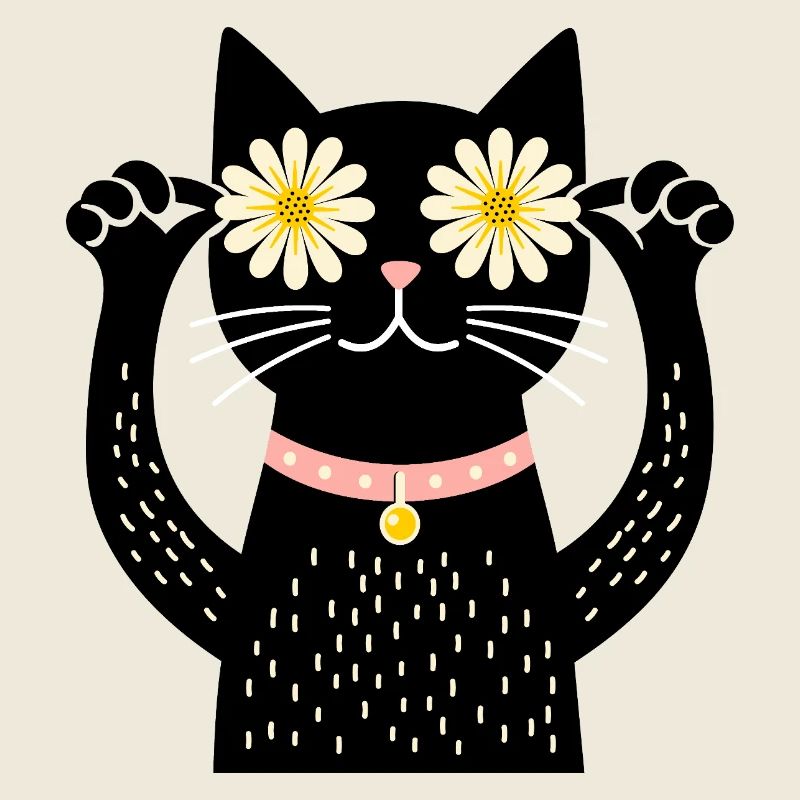 Katze und gänseblümchen