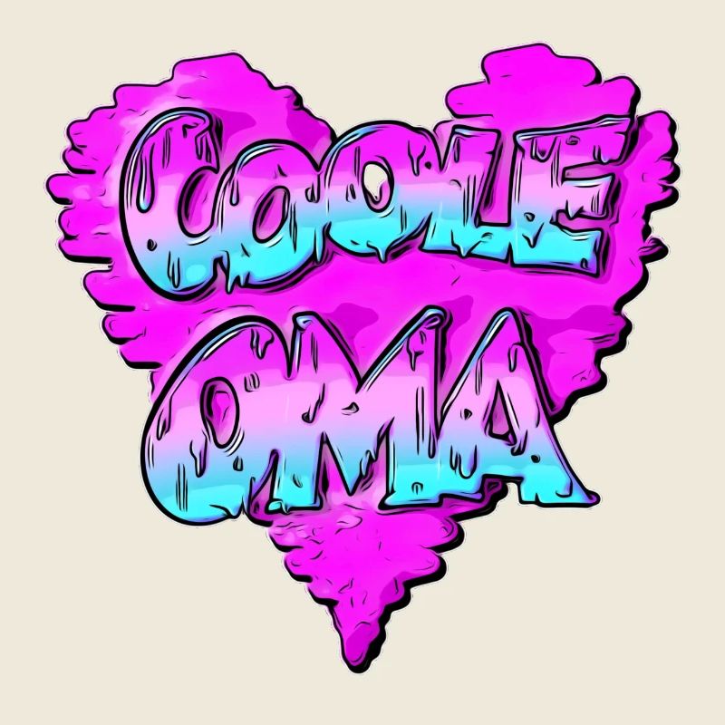 Coole Oma - Graffiti- mit Herz - Pink