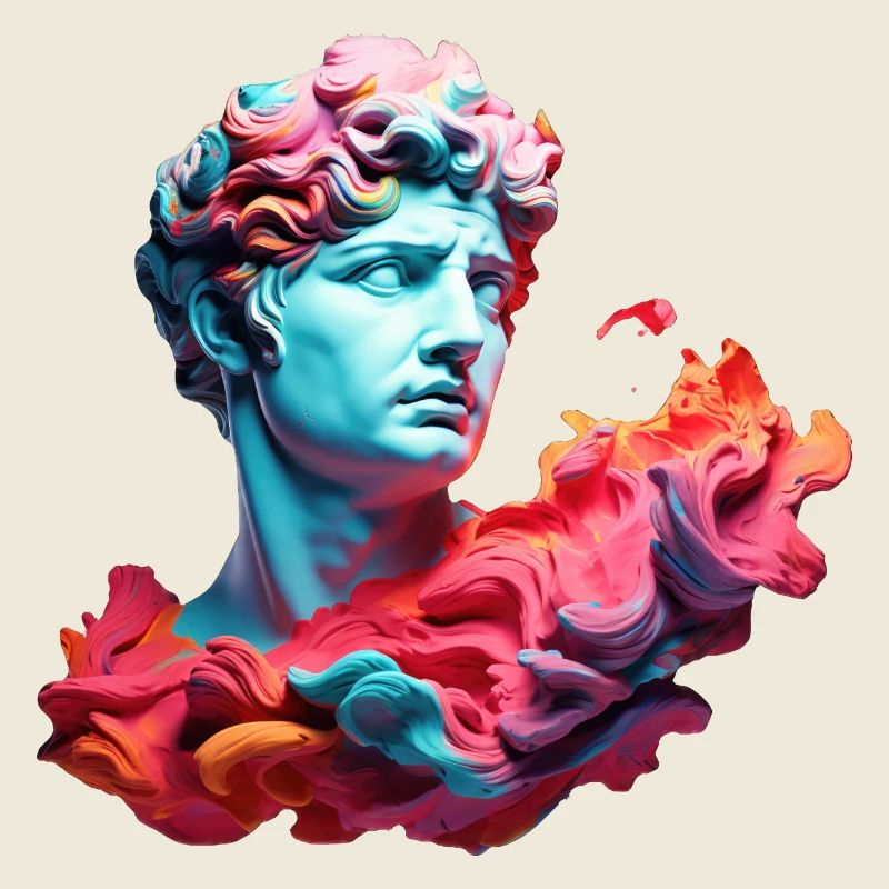 Neon-Psychedelische Büste