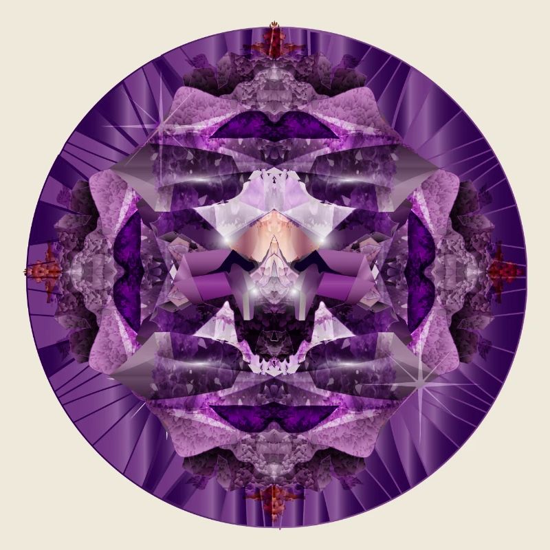 leuchtendes violettes Amethyst Kristall Motiv