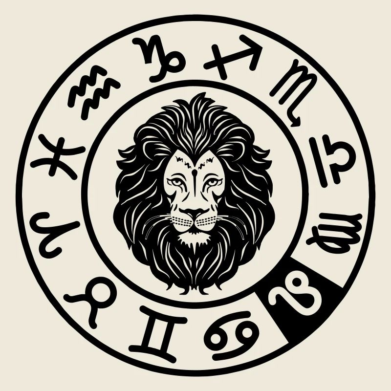 Signe du zodiaque Lion dans le cercle des douze signes