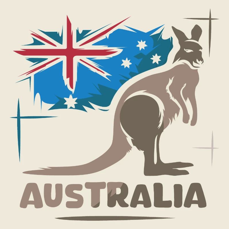 Australie Kangourou bande dessinée drapeau nature animaux symbole