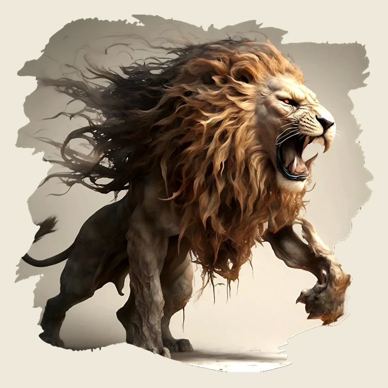 Powerful and Fierce Lion