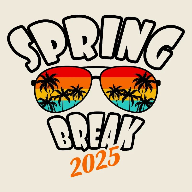 Spring Break 2025 Retro Sunset & Beach