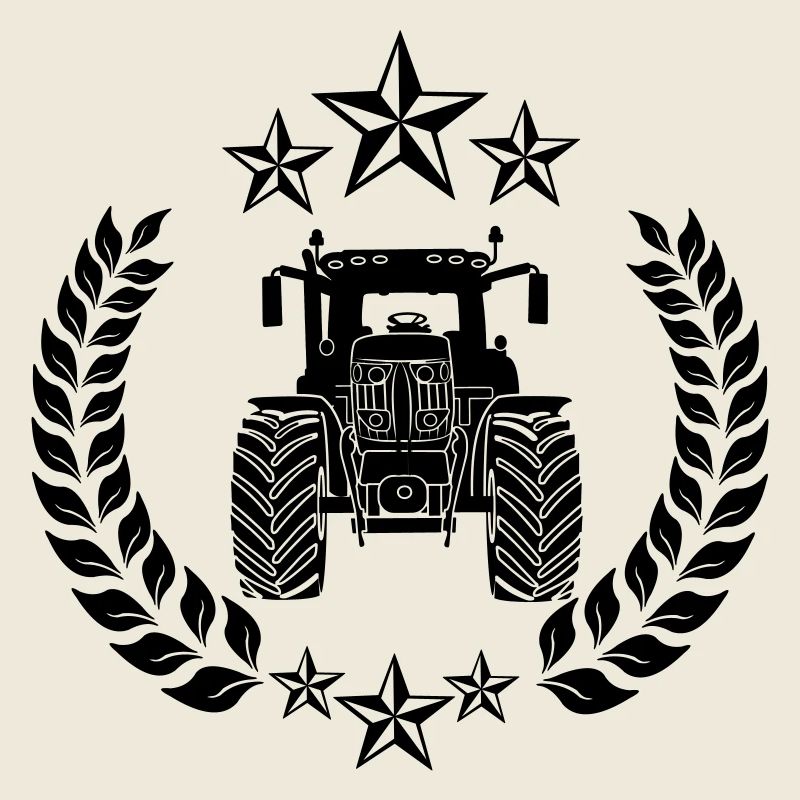 Traktor im Lorbeerkranz mit Sternen – Boerenkracht