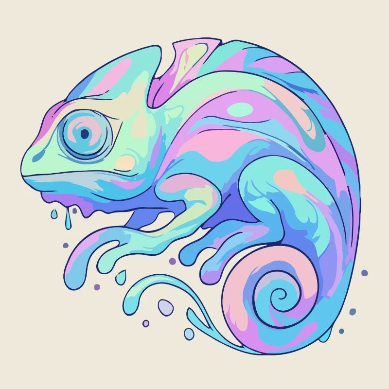 Caméléon pastel