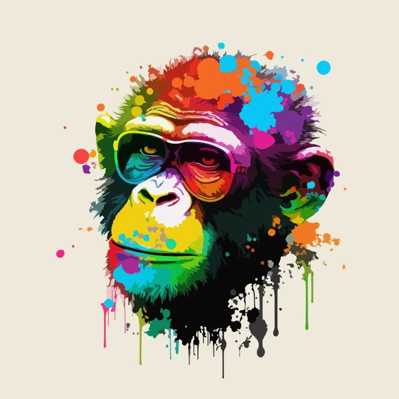 Chimpanzé coloré