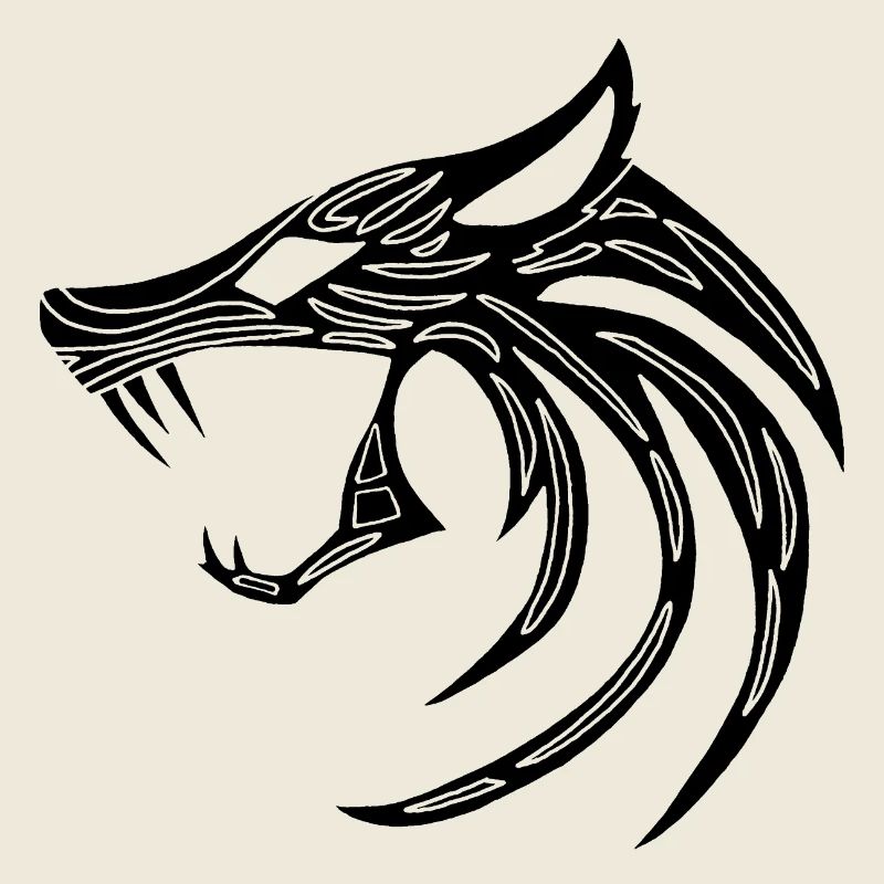 Schwarzer dämonischer Wolf