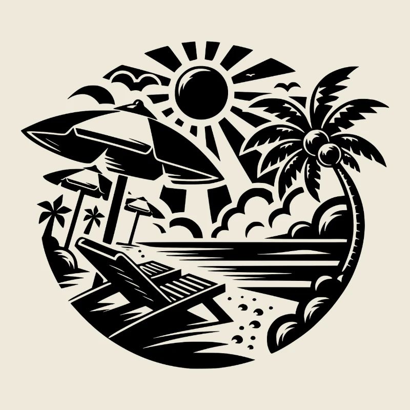 Icône Été Soleil Mer