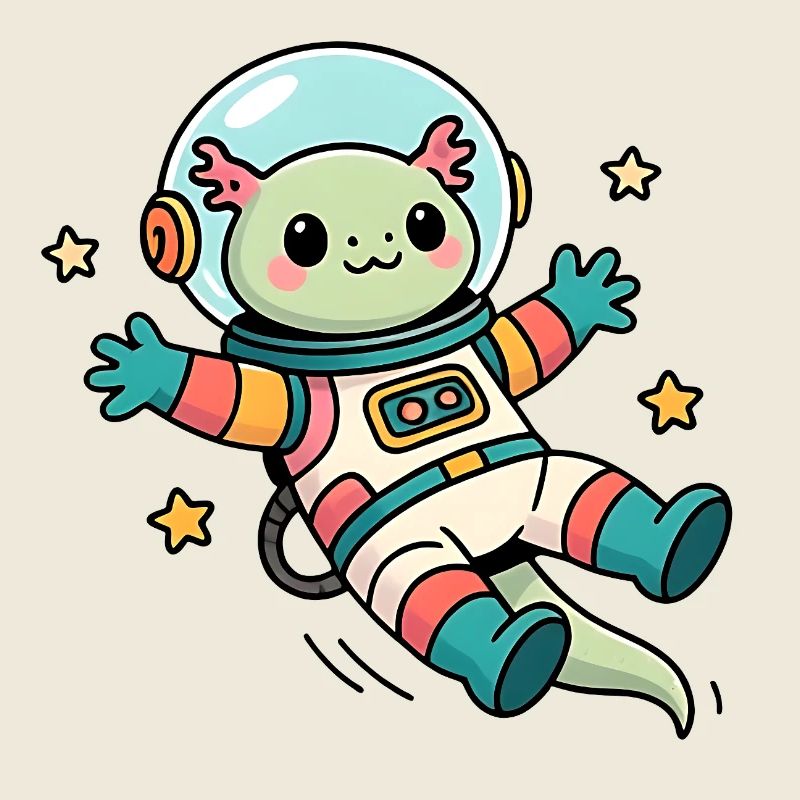 Axolotl Astronaute Kawaii