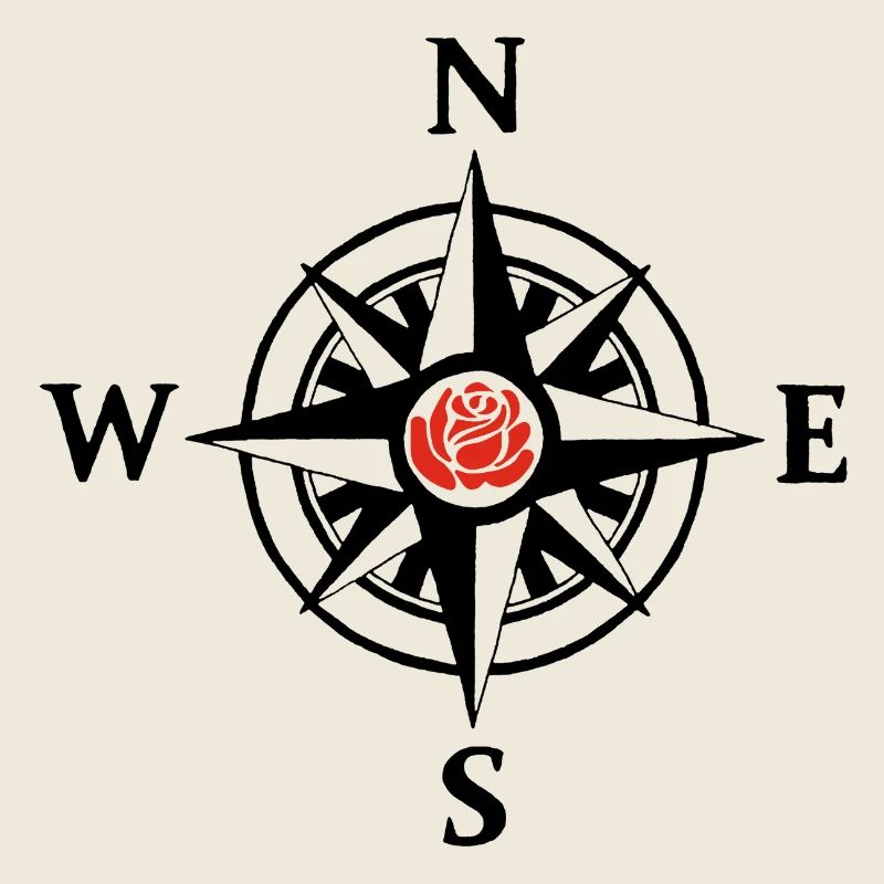 Compass Rose and Nature (Black)