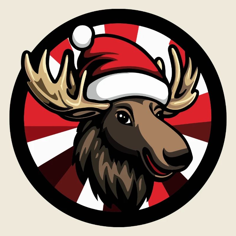 Weihnachtselch mit Santa Hut