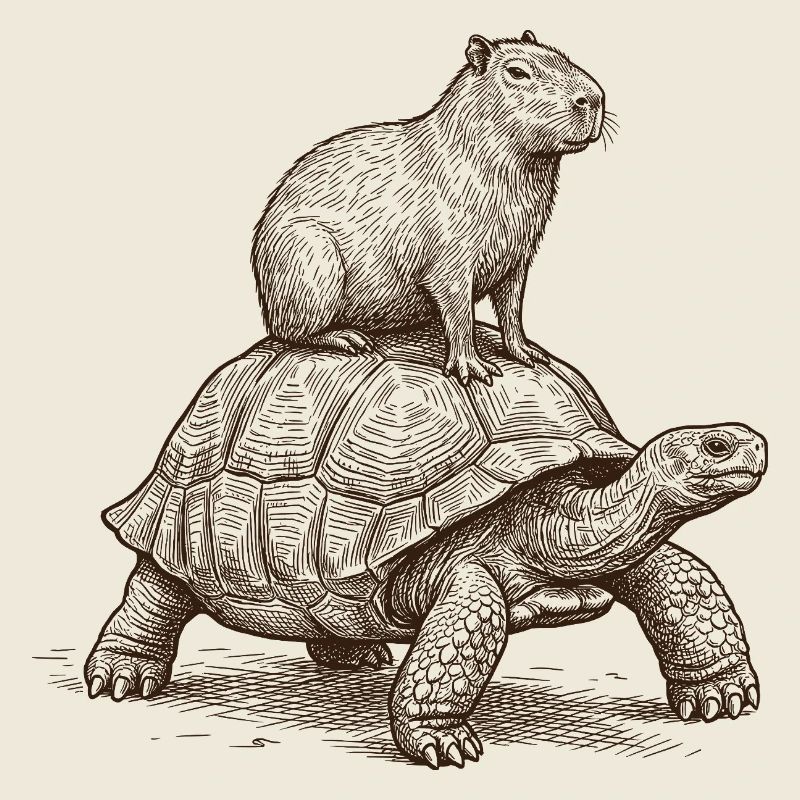 Funny Capybara Giant Turtle Lover