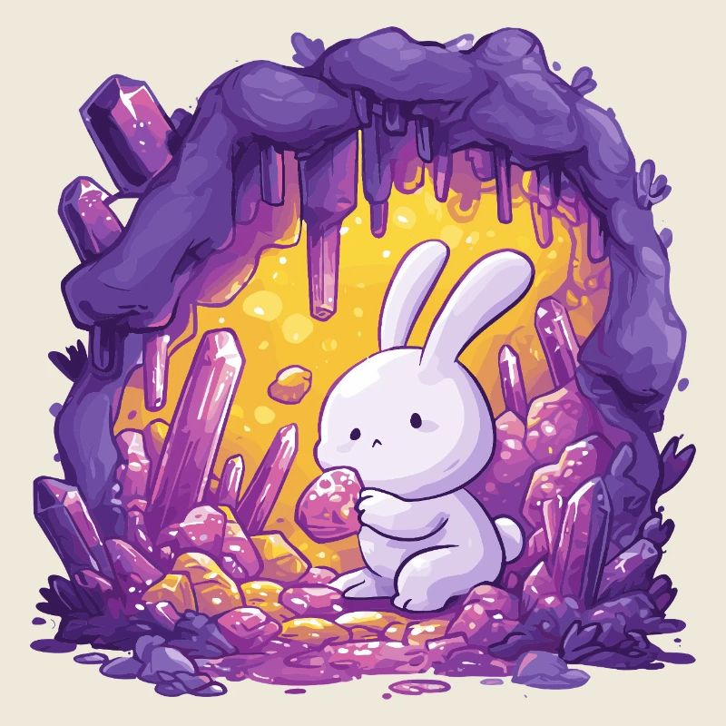 Le lapin dans la grotte de cristal