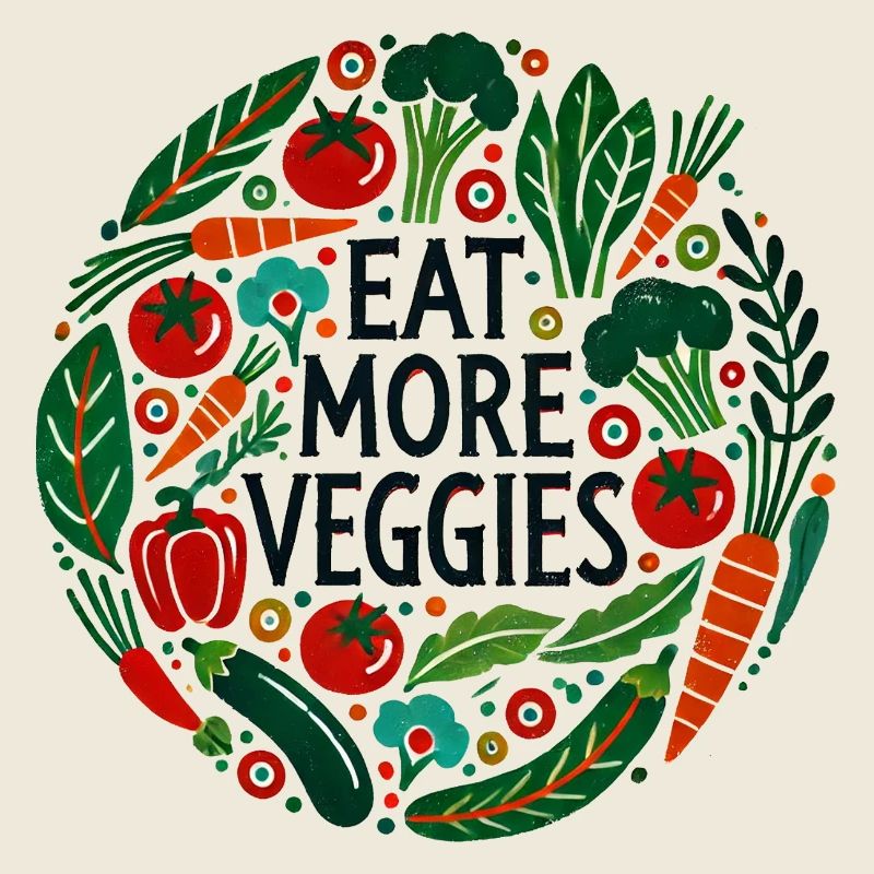 Eat More Veggies Circular Veggie Design