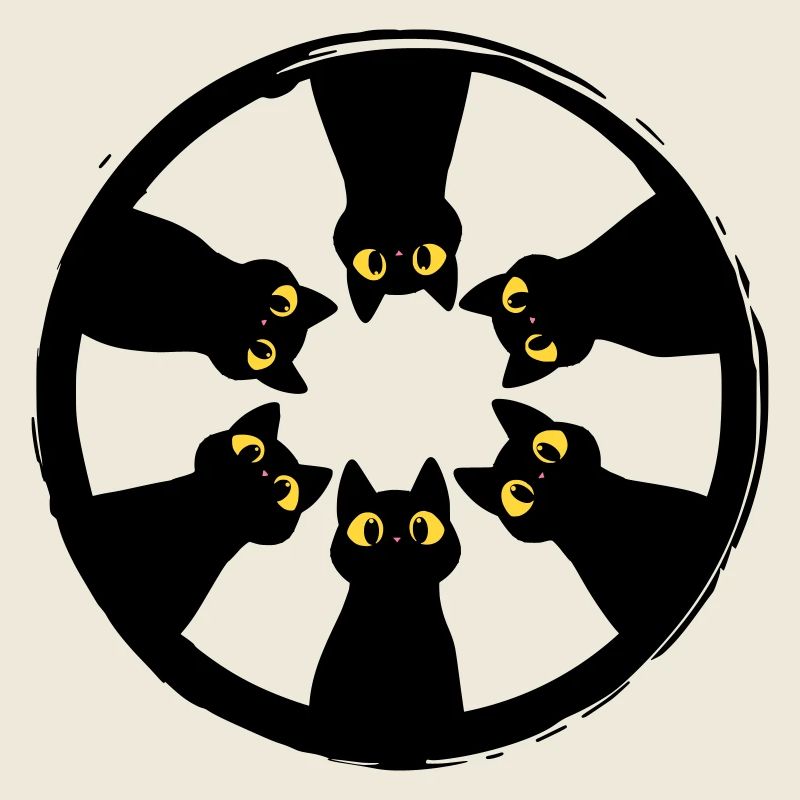 Cat Gaze Circle: Eyes from the Darkness