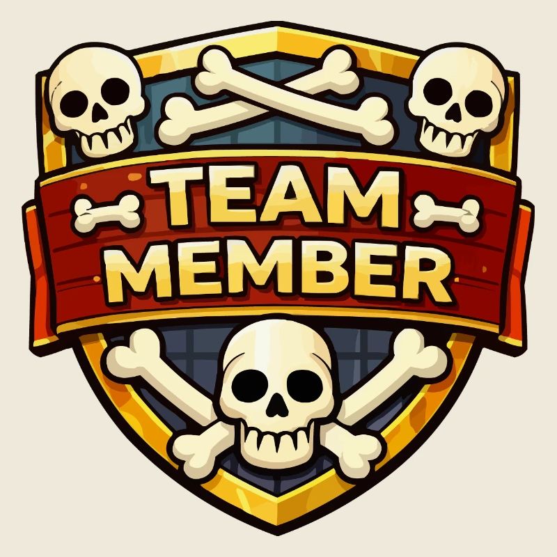 Teammitglied Schädel Schild