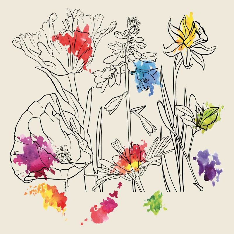Aquarellblumen