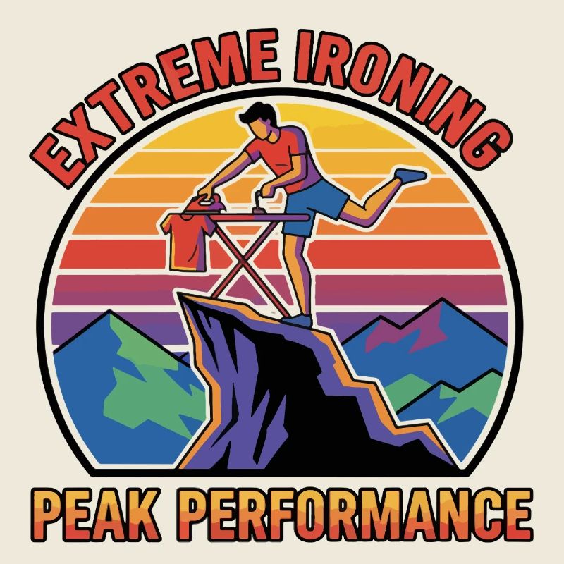 Autocollant rétro Extreme Ironing Peak Performance