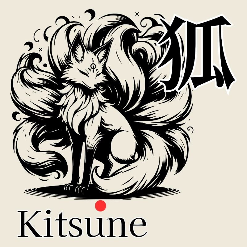 Kitsune Graffiti-Fuchszeichen