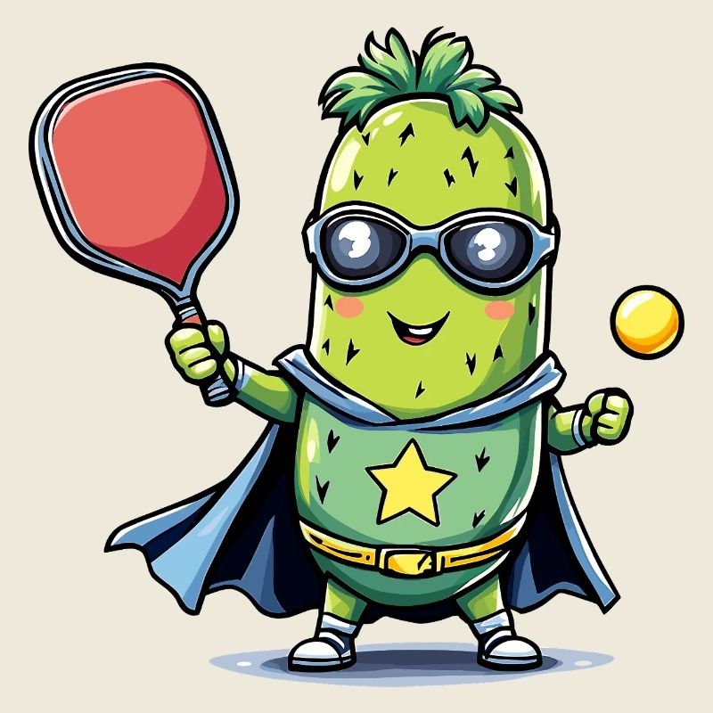 Pickleball Superheld Helden Gurke 