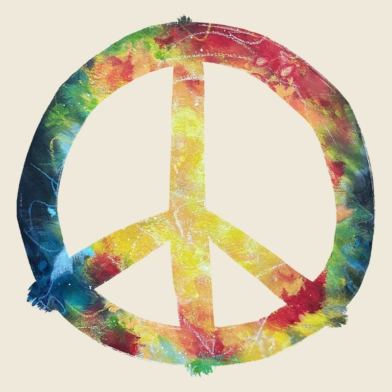 Bunter Peace-Zeichen Tie-Dye