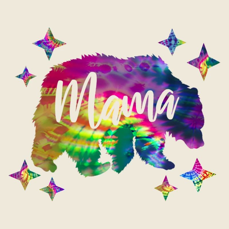 Mamabär Bärin Bunt Tie Dye Batik