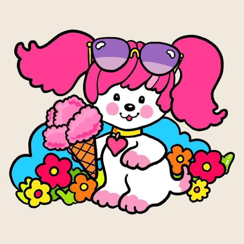 Rosa Poochie Hund