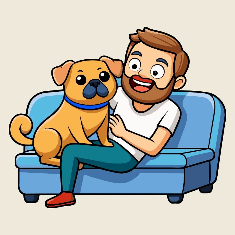 Liebevolle Puggle Kuscheln Digitale Kunst