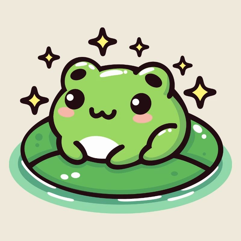 Frog on Lilypad: Cute and Magical