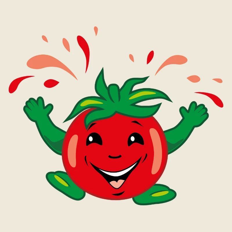 Cartoonhafte saftige Tomate
