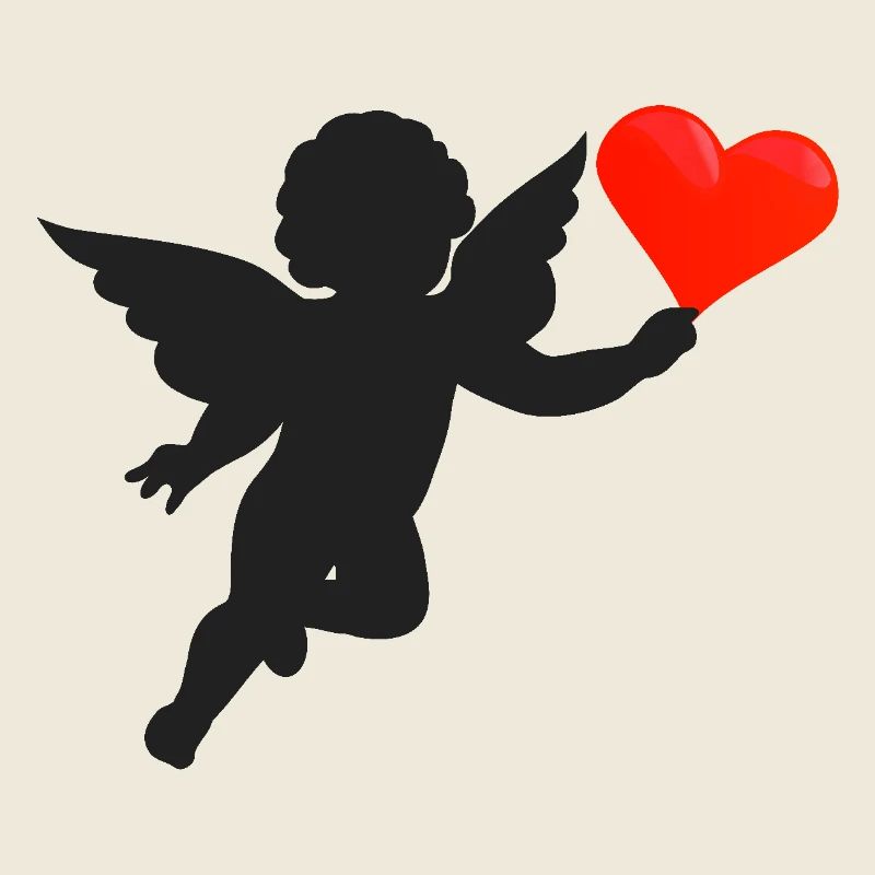 Engel Herz, schwarz