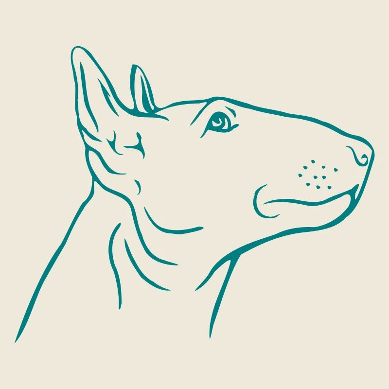 Bull Terrier Head in Profile