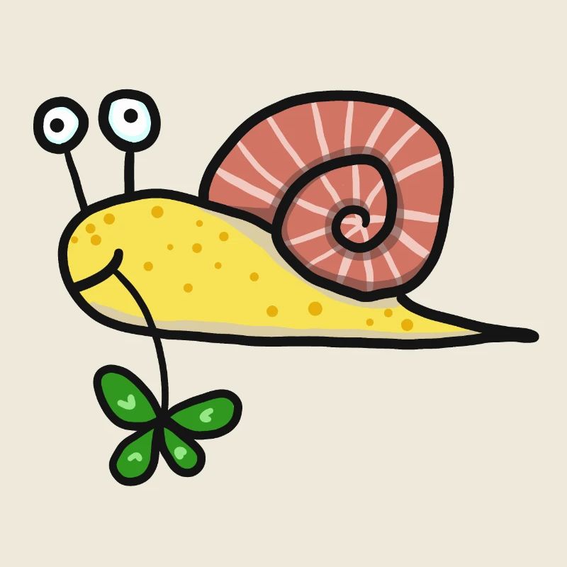 Snail with lucky clover