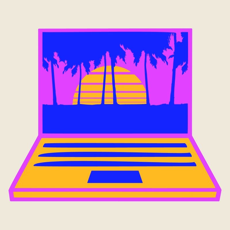 Laptop Computer Bildschirm Palmen PC Streifen Nerd