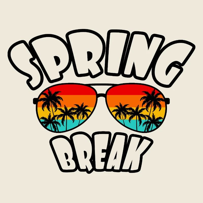 Spring Break Retro Sonnenuntergang & Strand