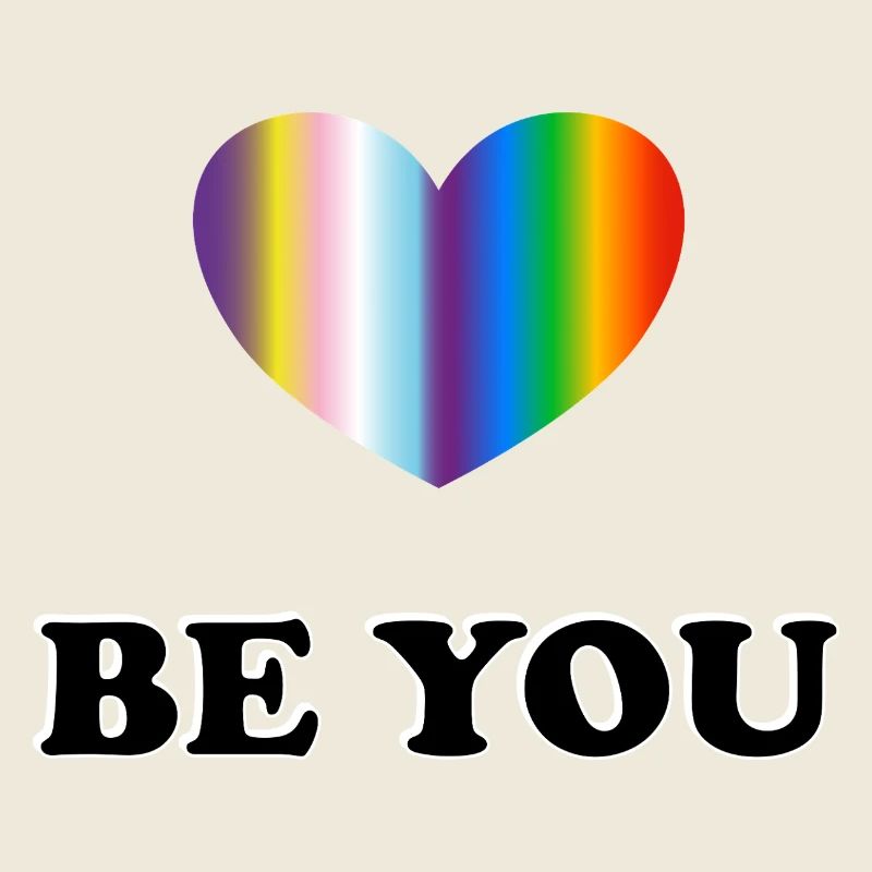 Sei du LGBT Inclusive Rainbow Heart Pride Monat