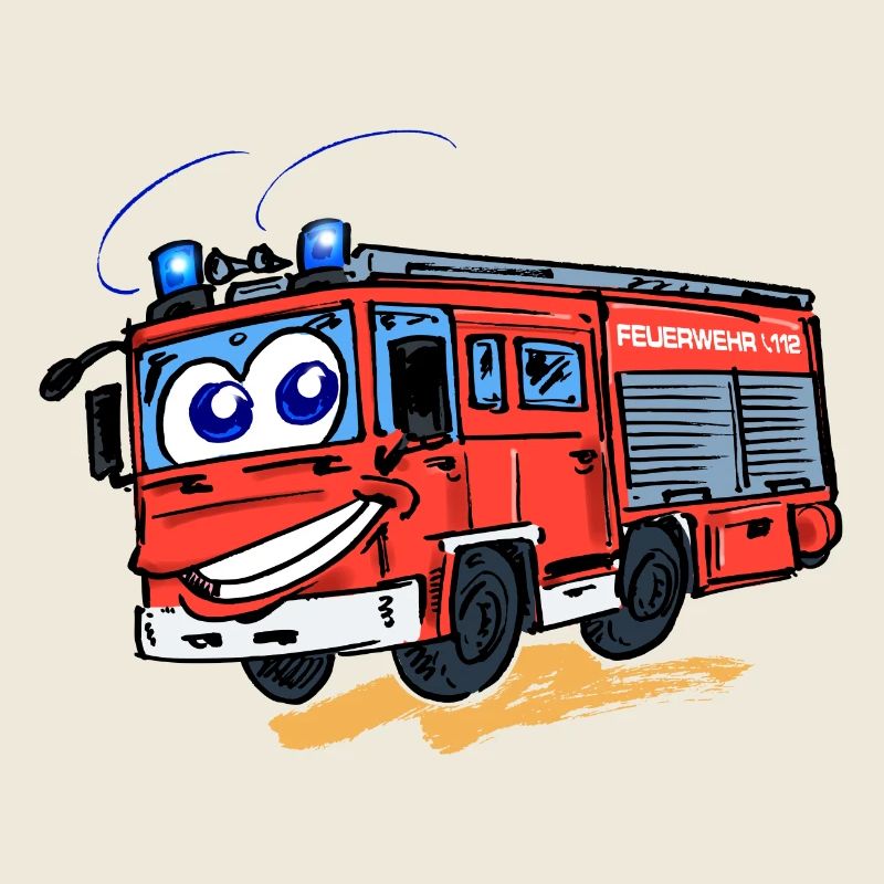 Comic Feuerwehr mit Augen