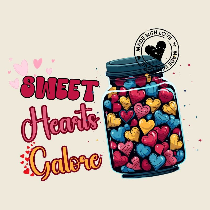 Pot de bonbons de coeurs - amoureux à gogo graphique