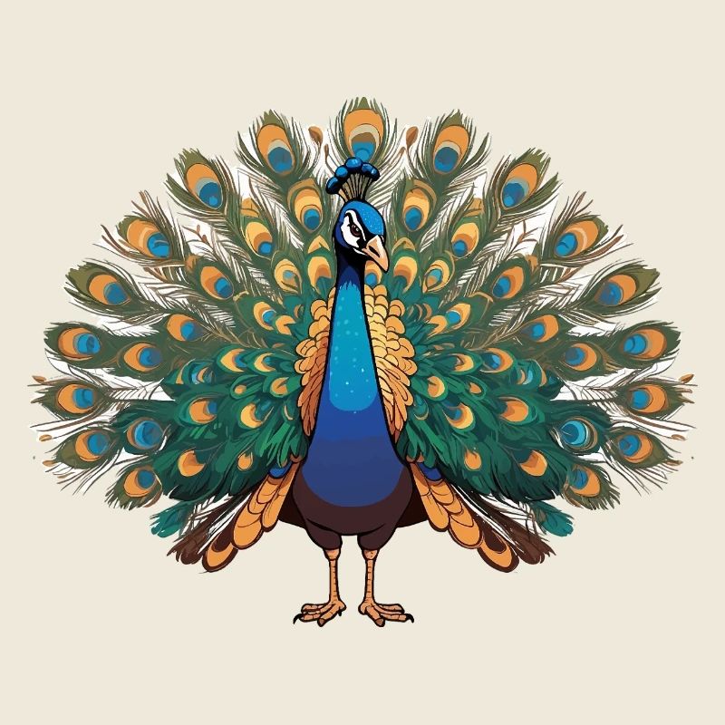 Paon - Autocollant Oiseau