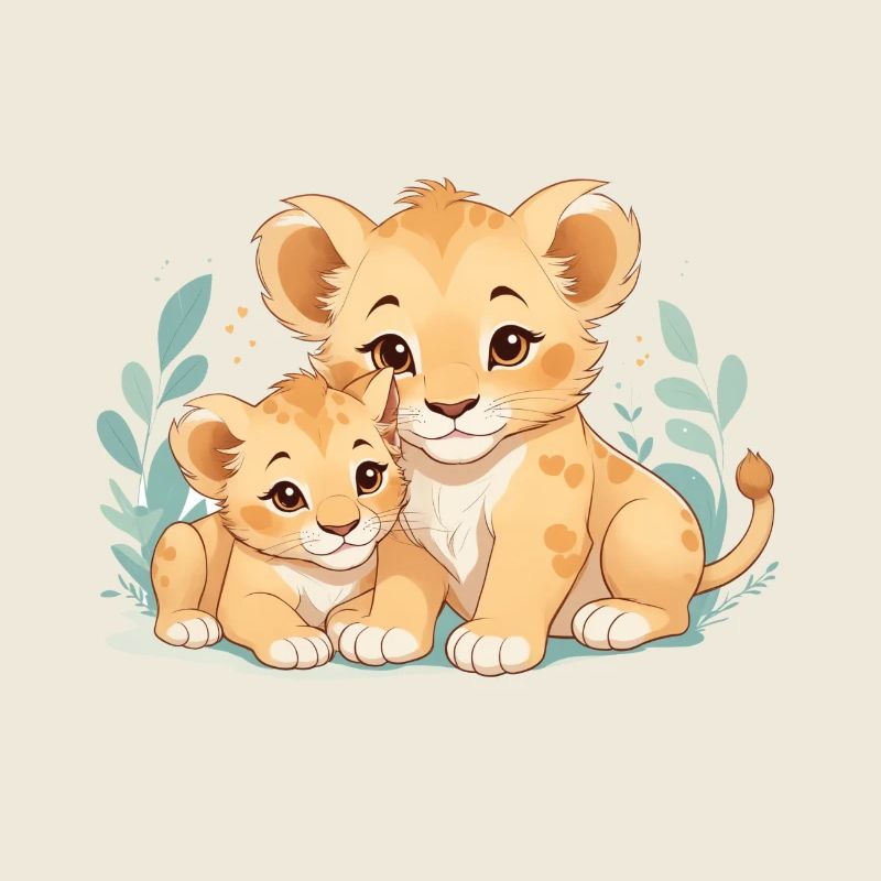 cuddling lion cubs