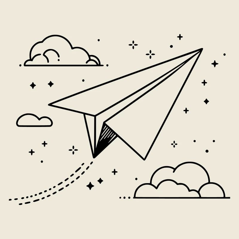 Paper Airplane Drawing
