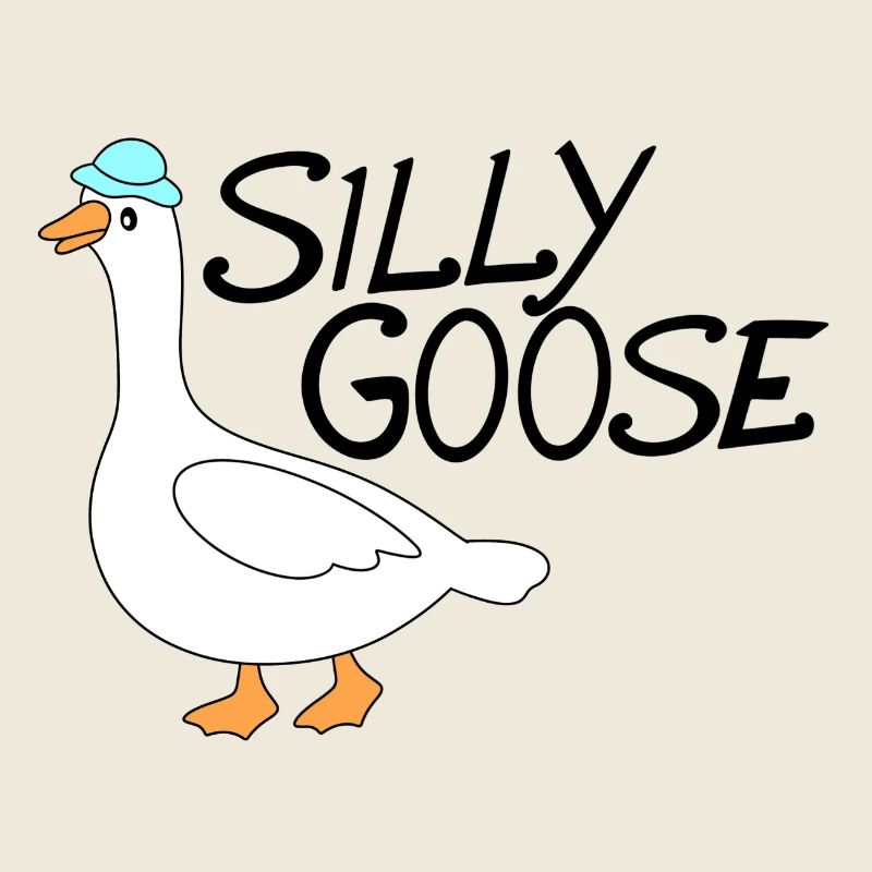 silly goose with funny hat