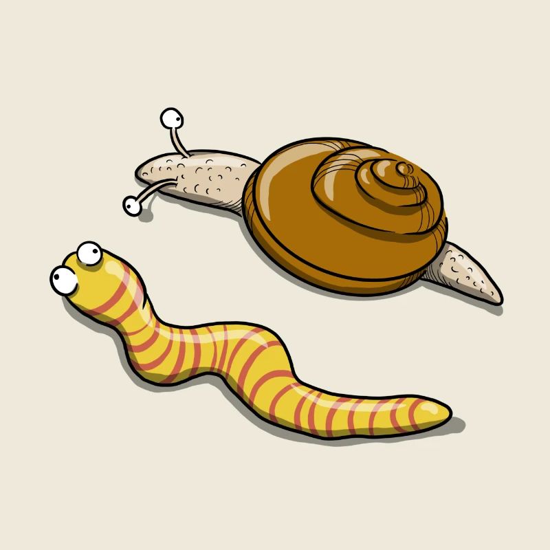 Schnecke und Raupe