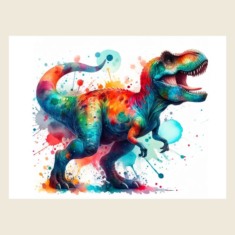 Dinosaure à l’aquarelle