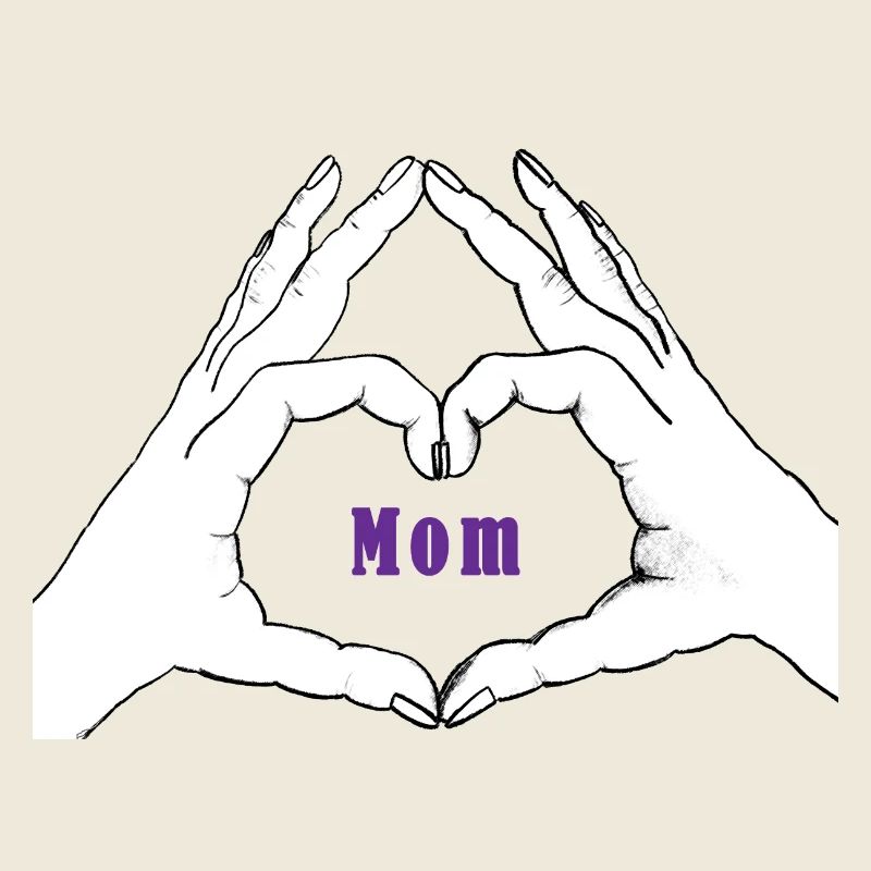 Hände formen ein Herz. Mom
